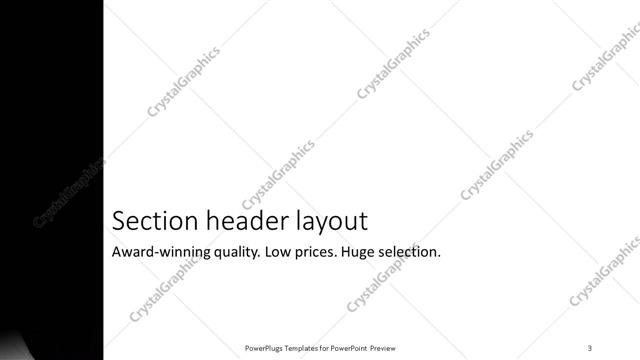 Section Header presentation slide layout