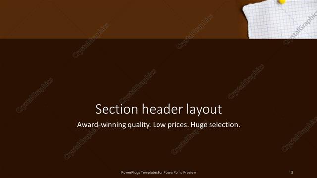Section Header presentation slide layout