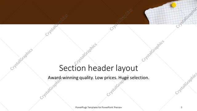 Section Header presentation slide layout