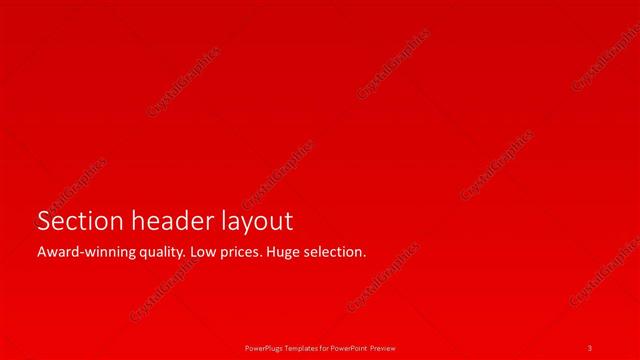 Section Header presentation slide layout