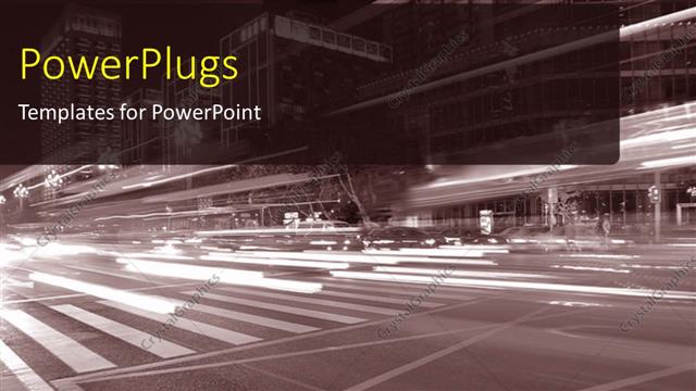  Presentation with busy - The representation of a busy road with a lot of lights