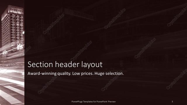 Section Header presentation slide layout