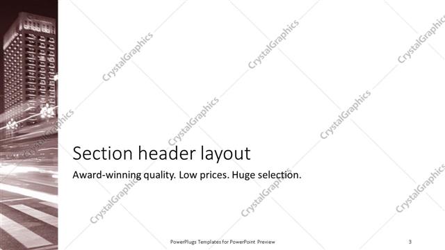 Section Header presentation slide layout