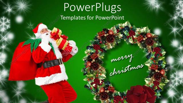  Presentation with celebrations - A representation of Christmas celebrations with green background