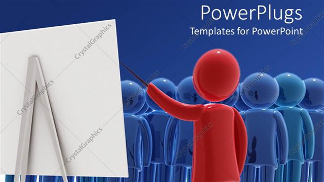  Presentation with classroom - A representation of a classroom with a teacher teaching on white board