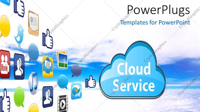  Presentation with cloud - The representation of cloud computing with a number of apps