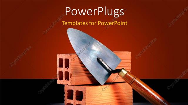  Presentation with construction - A representation of construction with brown background