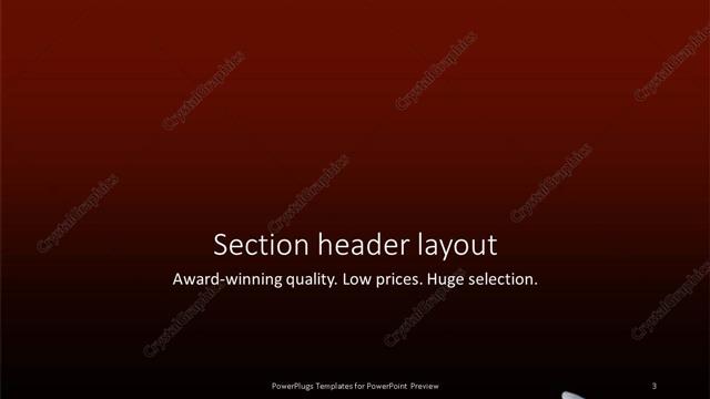 Section Header presentation slide layout