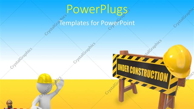  Presentation with under construction - The representation of construction work with bluish background