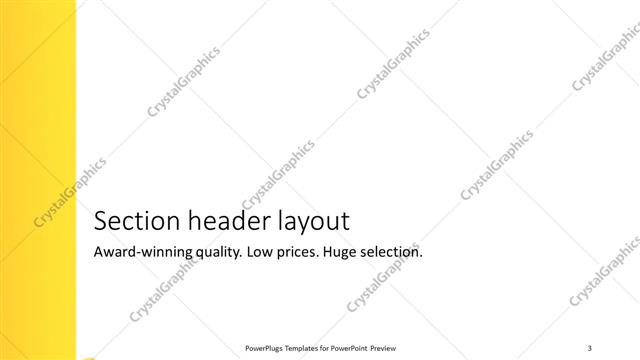 Section Header presentation slide layout