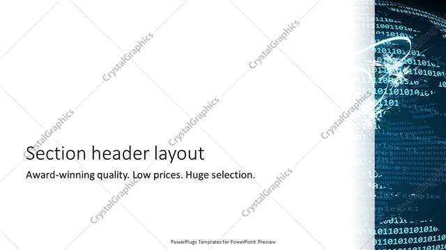 Section Header presentation slide layout