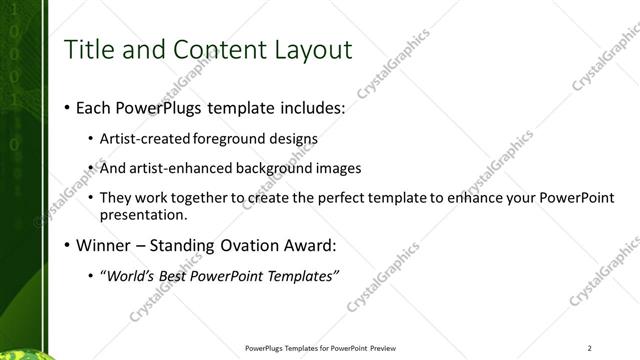 Title and Content presentation slide layout