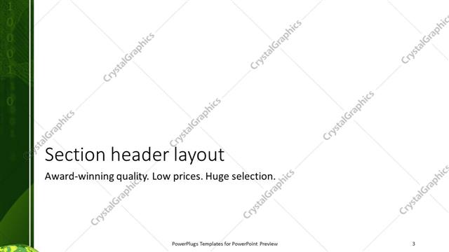 Section Header presentation slide layout