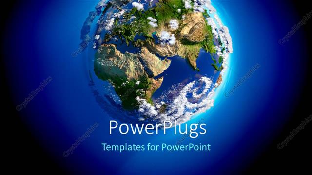  Presentation with earth atmosphere - The representation of a globe with bluish background