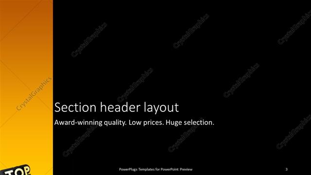 Section Header presentation slide layout