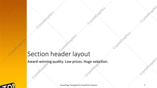 Section Header presentation slide layout