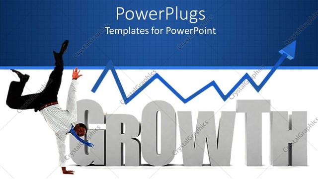  Presentation with growth - The representation of the growth with bluish background