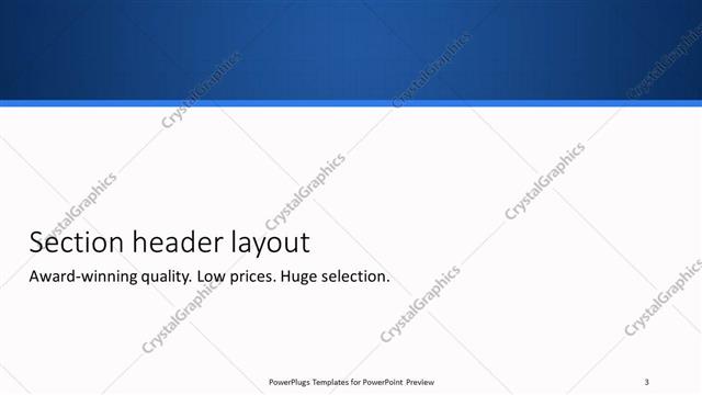Section Header presentation slide layout