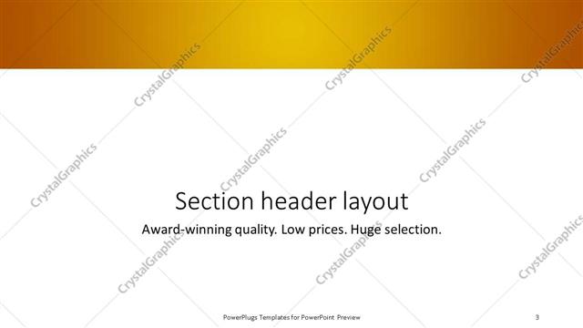 Section Header presentation slide layout