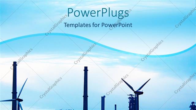  Presentation with industry - A representation of industry with bluish background