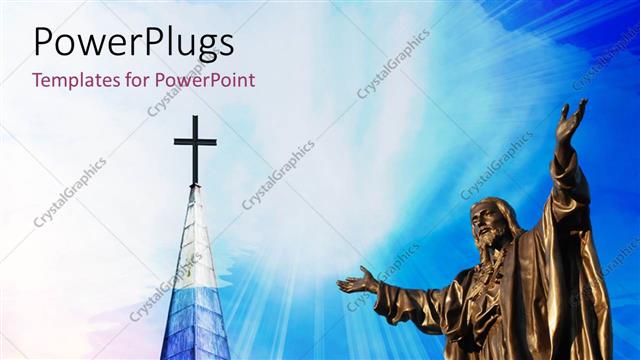  Presentation with jesus cross - A representation of Jesus with a holy cross in the background