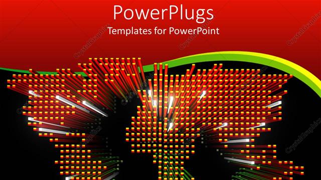  Presentation with world map - The representation of map of the earth and reddish background