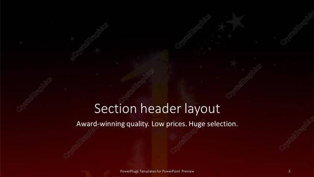 Section Header presentation slide layout
