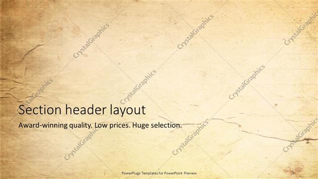 Section Header presentation slide layout