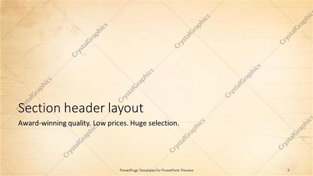 Section Header presentation slide layout