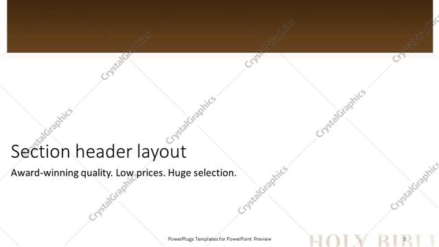 Section Header presentation slide layout