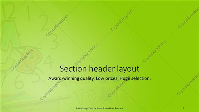 Section Header presentation slide layout