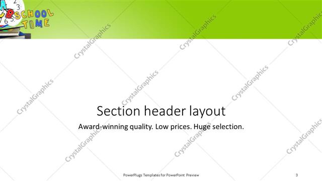 Section Header presentation slide layout