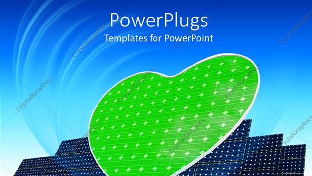  Presentation with solar panels - A representation of solar panels along with a heart in the middle