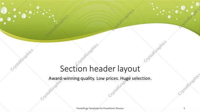 Section Header presentation slide layout