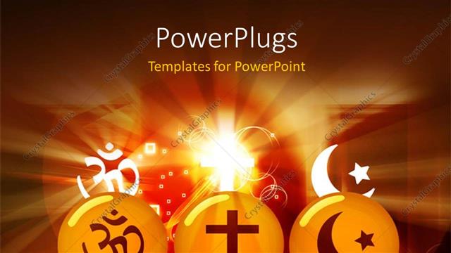  Presentation with world - The representation of various religions with colorful background