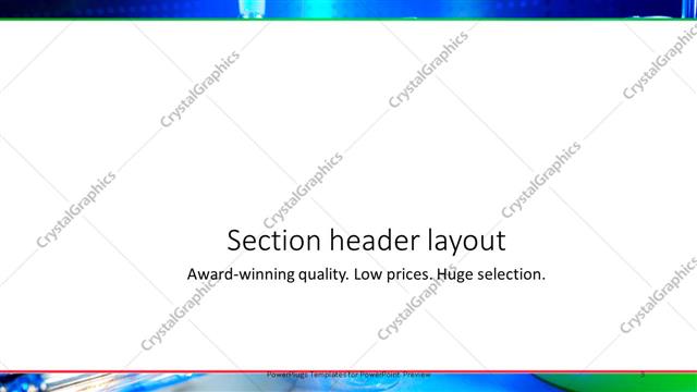 Section Header presentation slide layout