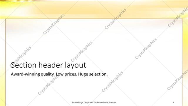 Section Header presentation slide layout