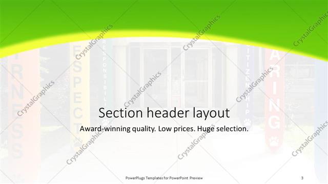 Section Header presentation slide layout