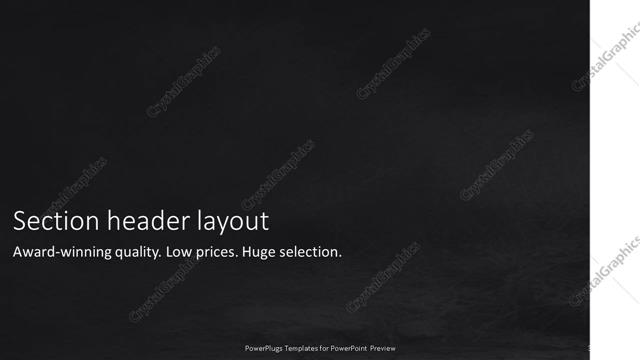 Section Header presentation slide layout