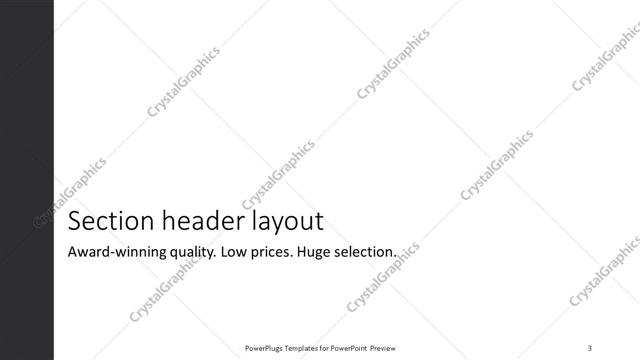 Section Header presentation slide layout