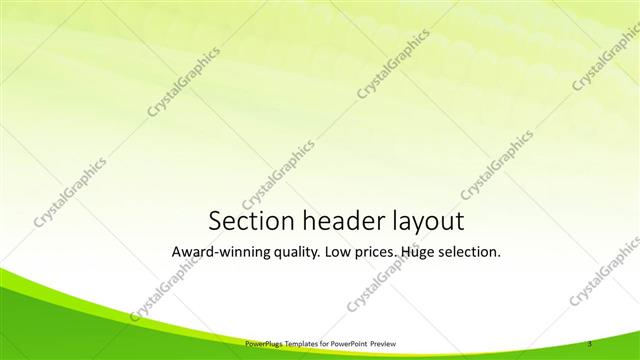 Section Header presentation slide layout