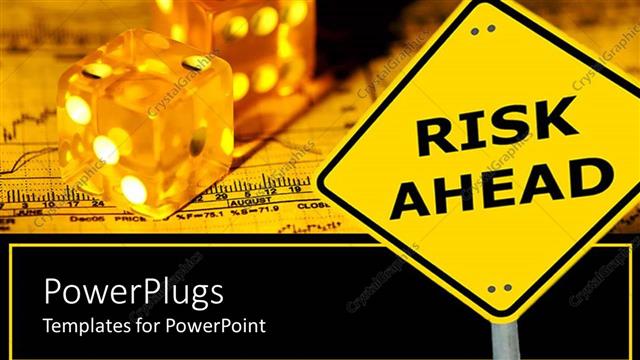  Presentation with entrepreneuship - Risk ahead signpost showing risk involved in entrepreneuship