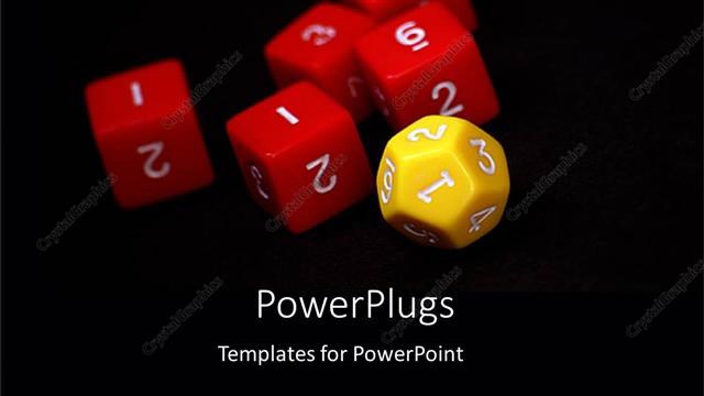  Presentation with risk - Risk metaphor with red and yellow dice