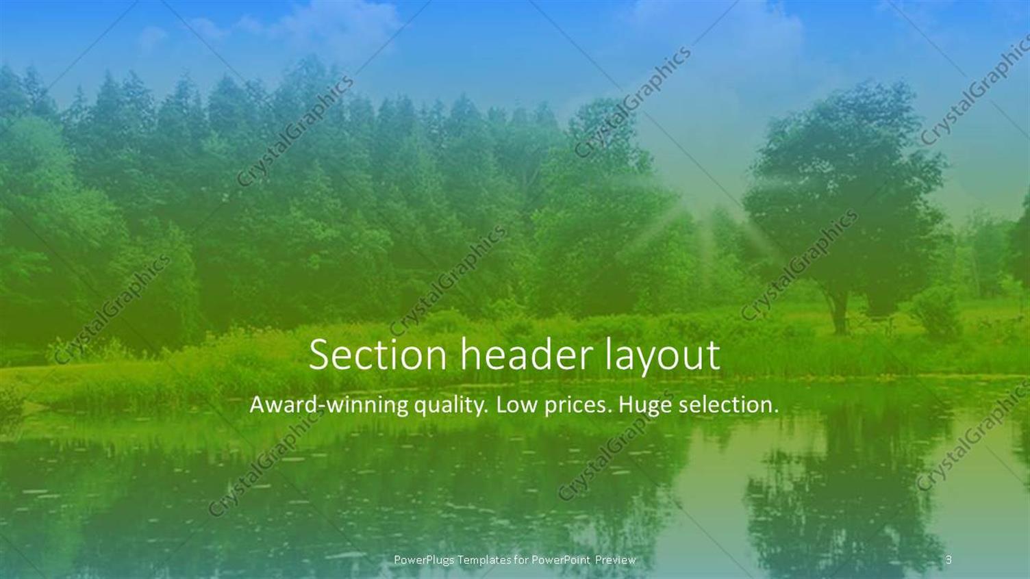 PowerPoint Template River With Reflection Of Trees In It And 