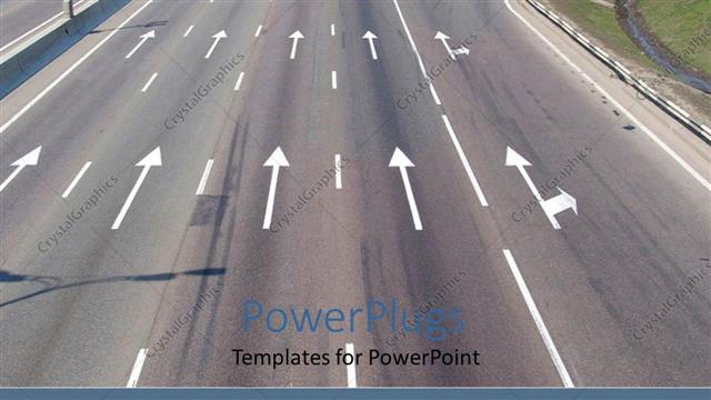  Presentation with moving forward - Road with arrow marks, cars moving forward