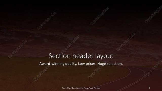 Section Header presentation slide layout