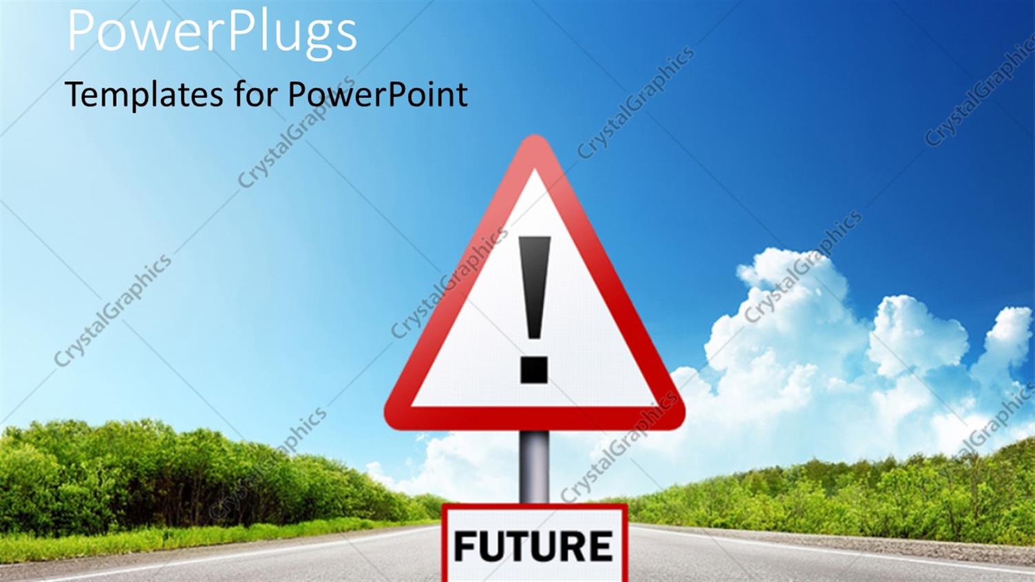 Featuring Road Leading to FUTURE Passing Through Forest with Road Sign