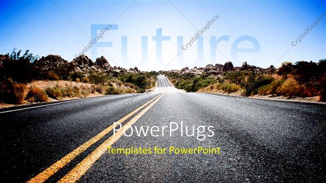  Presentation with future - A road with a number of mountains