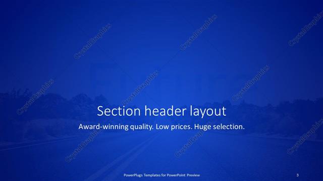 Section Header presentation slide layout