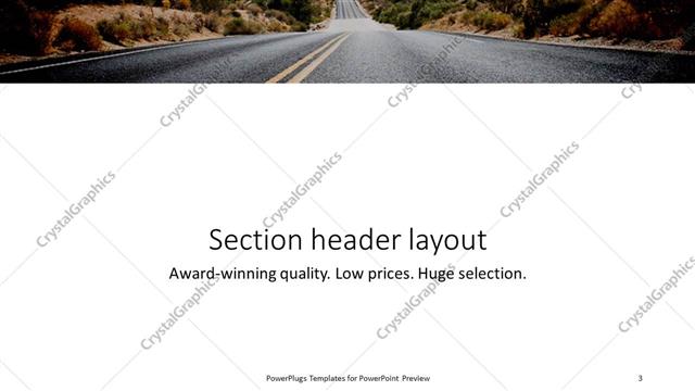 Section Header presentation slide layout